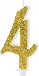 Birthday Candle Number 4 Gold 10cm 1 Pc Birthday Candle Number 4 Gold 10cm 1 Pc