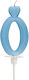 Number 0 Heart Candle Blue Cake