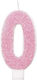 Pink Birthday Candle Number 0