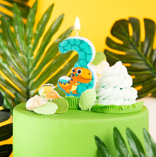 Kuchenkerze Nummer 3 Drei Dino Dinosaurier