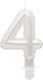 Number 4 Candle Four Pearl White 7cm