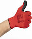Mercator Tech Work Gloves Red Polyester Black Polyurethane Coated Size M