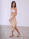 Celestino Women's Pareo With Metallic Details Beige