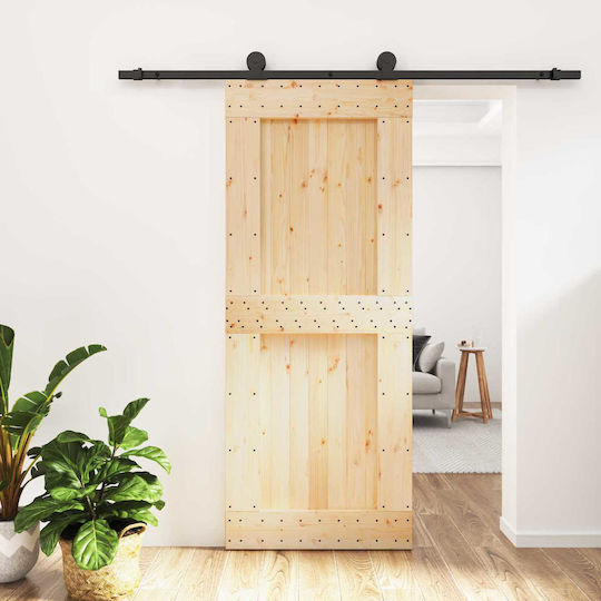 Συρόμενη Πόρτα Φυσικό Μαύρο 85 X 210 Cm 3444994