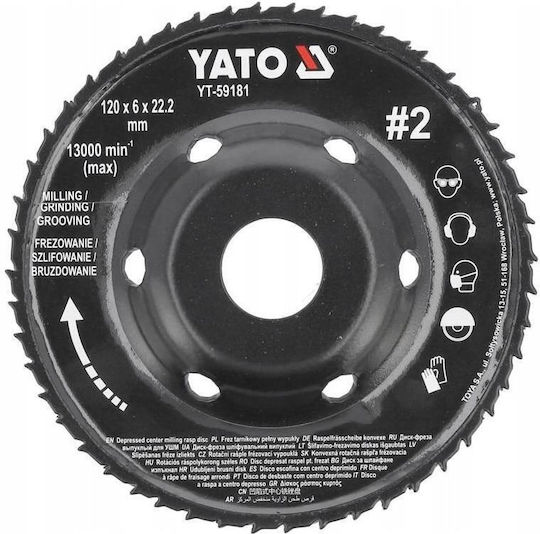 Yato Complete Convex Disc 120x6mm Grinding Milling 13,000 Rpm 22.2mm