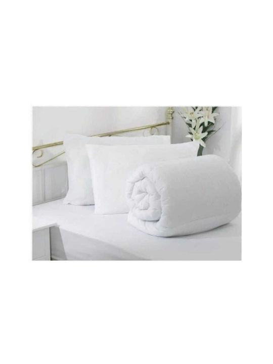 SteweHome Σετ Πάπλωμα Μονό με Γέμιση Microfiber 155x215εκ. Λευκό 800 GSM