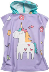 Poncho de Plajă pentru Copii Prosop Fete Unicorn Violet Poncho de Plajă pentru Copii Prosop Fete Unicorn Violet