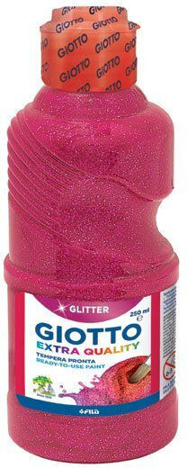 Giotto Tempera Colour Paint Magenta Glitter in Bottle 250ml