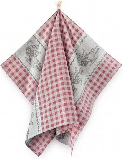 Zwoltex Küchentuch aus 100% Baumwolle in Roter Farbe 50x70cm