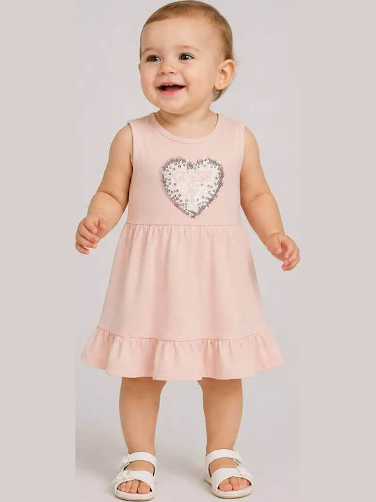 Guess Guess Mädchenkleid Set aus 2 mit Rosa Slip