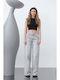 Women's Jean Pants in Baggy Leg Style Gray