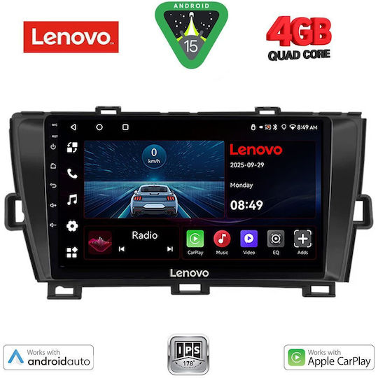 Lenovo Ηχοσύστημα Αυτοκινήτου για Toyota Prius 2009-2015 (Bluetooth/USB/WiFi/GPS/Apple-Carplay/Android-Auto) με Οθόνη Αφής 9"