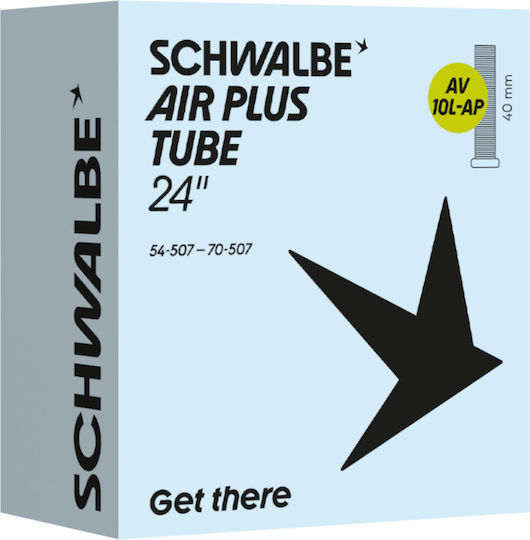 Schwalbe Bicycle Tyre Inner Tube 24 X 2.10-2.75 Downhill 54/70-507 AV 10L-AP 10464880 Black
