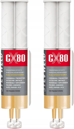 Cx80 Silv Weld Adeziv Epoxidic Universal Pentru Metal Sticlă Transparent 24ml X 2