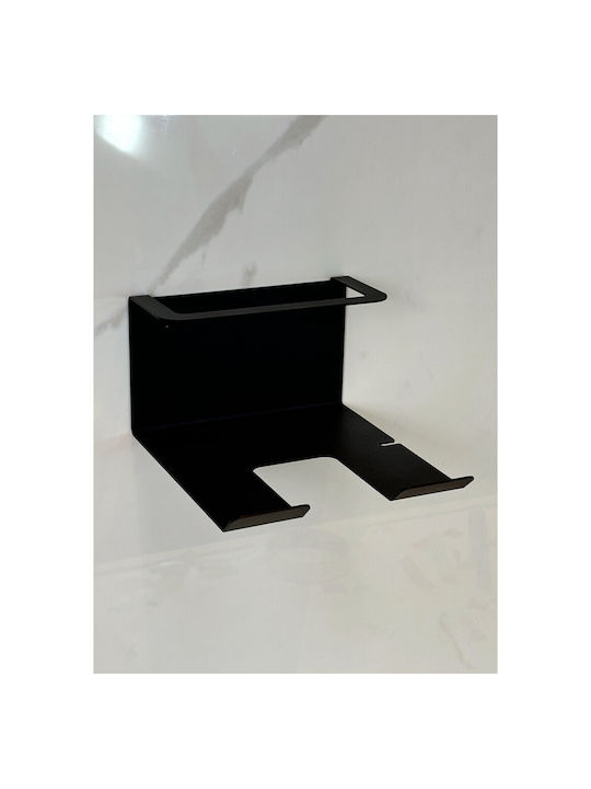 SteweHome Double Wall-Mounted Bathroom Shelf Unit with Screws 15x9cm Black