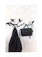 SteweHome Metal Wall Hanger 6 Hooks Black 55x18x18cm