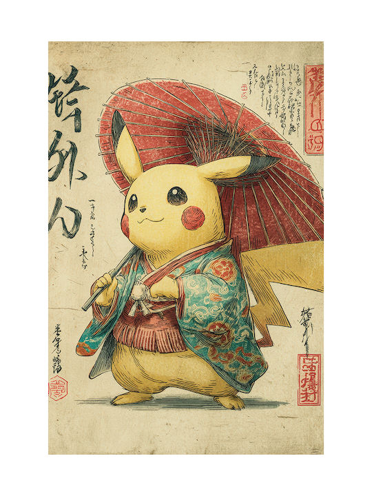 Poster Pokemon Pikachu Ukiyo An174 21cm X 30cm-70980pd154155