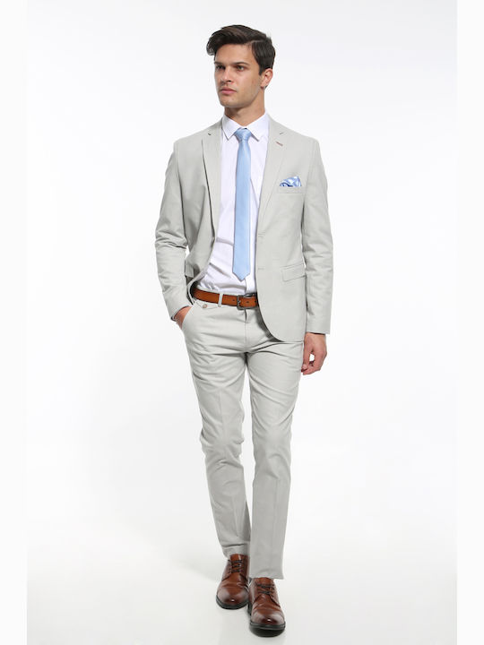 Summer Men's Groom's Suit with Slim Fit Gray