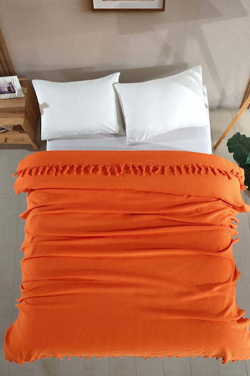 SteweHome Double Bed Sheets Set 210x240cm Orange 4 Pieces