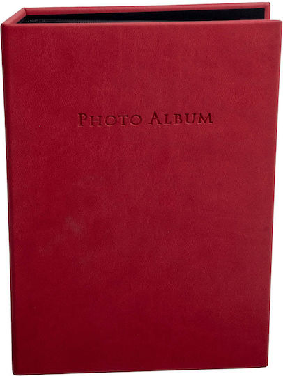 Photo Album Mascagni Black Cases 200 Photos 10x15 Red Artificial Leather Embossing S557 Red