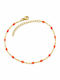 Charmy Gold Plated Anklet Bracelet from Steel 23cm