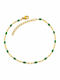 Charmy Gold Plated Steel Anklet Green 23cm