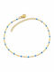 Charmy Gold Plated Anklet Bracelet from Steel Light Blue 22cm