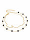 Charmy Fußarmband aus Stahl Schwarz 22cm