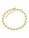 Charmy Gold Plated Anklet Steel Turquoise 23cm
