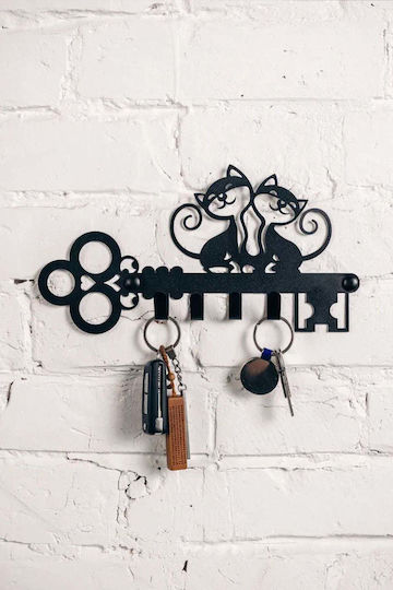 SteweHome Metal Wall Key Holder With Lock 30x18x18cm