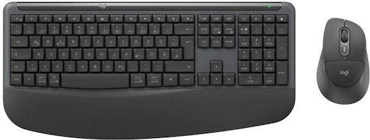 Logitech Signature Comfort Plus MK880 Ασύρματο Bluetooth Σετ Πληκτρολόγιο & Ποντίκι International English Γκρι