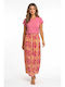Ψηλόμεση Maxi Φούστα Disco Pink