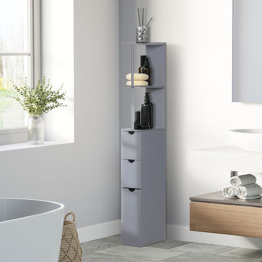 HomCom 834-114GY Bathroom Wall Column 15x33x136.8cm Gray
