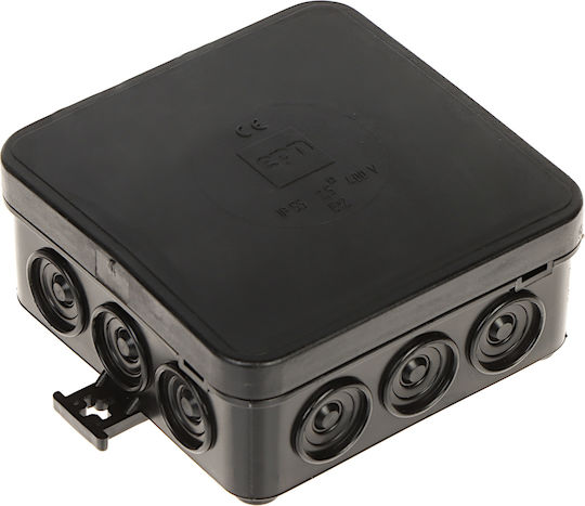 Elektro Plast Junction Box Outdoor Placement Branching IP55 in Black Colour 12 Pieces