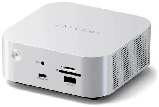 Satechi Thunderbolt 5 CubeDock Thunderbolt 5 Docking Station with PD Ethernet and 3 Monitor Connection Silver