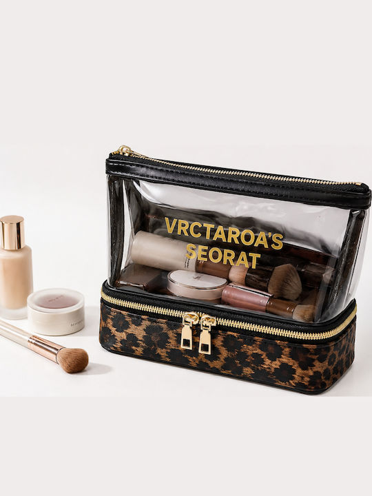 Jetbags Rz11136-39 Νεσεσέρ Καλλυντικών & Makeup Organizer Ταξιδιού Leopard Μεγάλης Χωρητικότητας 25x25x14.5cm