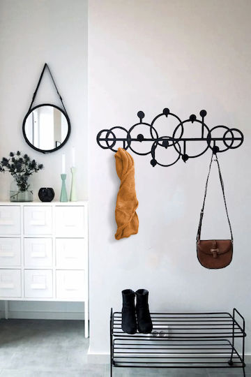SteweHome Metall Wandhalterung Mit 11 Haken 55x23x23cm