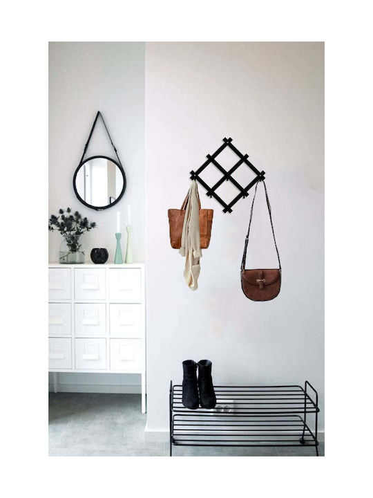 SteweHome Metal Wall Hanger 3 Hooks White 30x30cm