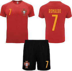 Football Dryfit Blouse Ronaldo Portugal Set Shorts-Shirt