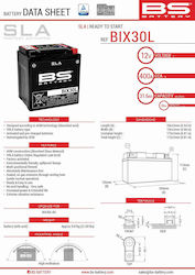 BS Batterie Bix30l Fa Ytx30l 12V 30Ah 166x125x175 Wartungsfreie Versiegelte 385A 2