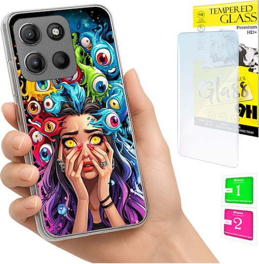 Husă Motorola Moto G15 Photo Back Eyes + Sticlă