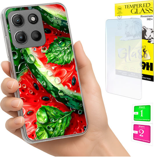 Case Motorola Moto G15 Foto Case Back Watermelon + Glass