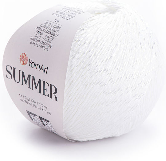 Yarnart Summer 100gr 350mt 70% Cotton 30% Viscose Colour 03 White