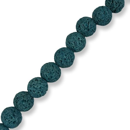 Lava Bead Petrol 8mm 40cm Strand 46 Beads