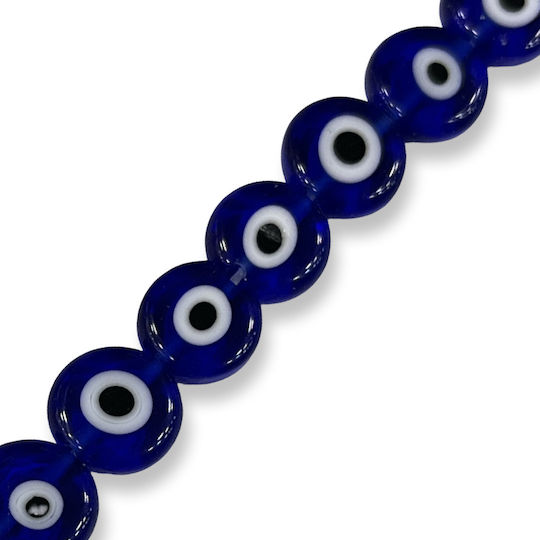 Rundes Glasauge Blau 10mm – 38 Stück – Loch 1mm