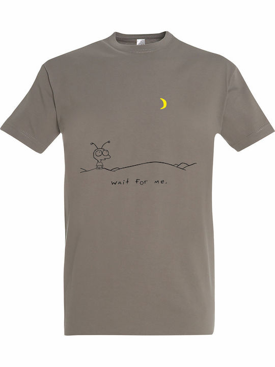 T-shirt Unisex " Moby Wait Me " Khaki