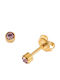 Senza Gold Plated Steel Earrings with Pink Stones