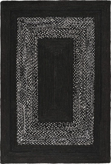 Mumbai Teppich Rechteckig Sommer Korbweide Schwarz 120x180cm