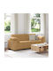 Three-Seater Velvet Brown Couch 220x77x82cm