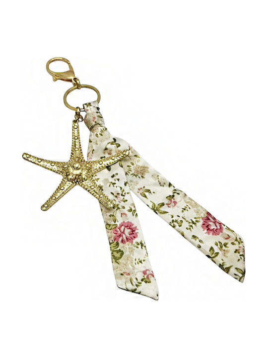 0079 Starfish Floral Scarf Keyring & Bag Charm Savil